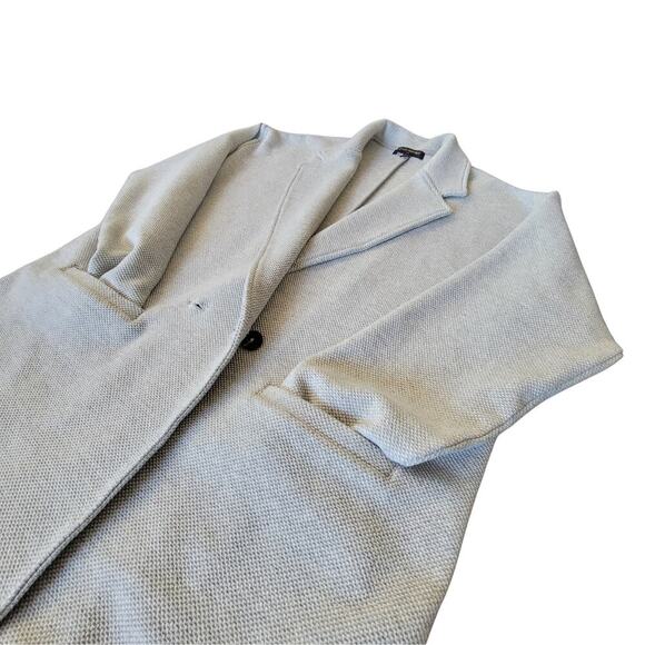 BANANA REPUBLIC Relaxed Fit Knit Double Breasted Grandpa Blazer Womens L Lounge - Picture 3 of 14